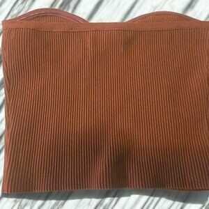 🍂 Rust Ribbed Tube Top | Chic Minimalist Fall Essential